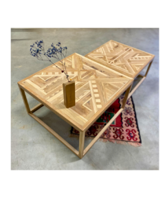 table gigogne bois mosaique bois